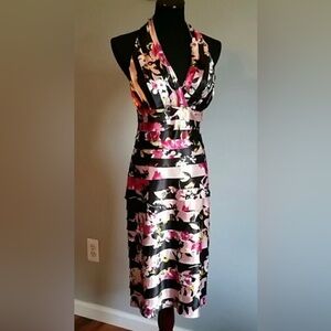 Floral Derby Dress. Halter dress. Silk scarf. Great condition!